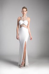 Beaded Stretch Knit Sheath Dress by Cinderella Divine -CD0115