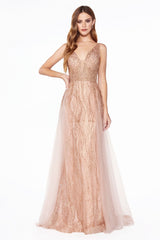 MyFashion.com - A-line dress with embellished glittered tulle and tulle over skirt.(CD0152) - Cinderella Divine promdress eveningdress fashion partydress weddingdress 
 gown homecoming promgown weddinggown 