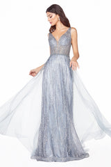 MyFashion.com - A-line dress with embellished glittered tulle and tulle over skirt.(CD0152) - Cinderella Divine promdress eveningdress fashion partydress weddingdress 
 gown homecoming promgown weddinggown 