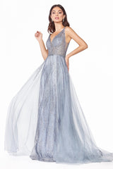 MyFashion.com - A-line dress with embellished glittered tulle and tulle over skirt.(CD0152) - Cinderella Divine promdress eveningdress fashion partydress weddingdress 
 gown homecoming promgown weddinggown 