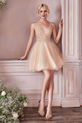 Short A-Line Cocktail Dress By Cinderella Divine -CD0190