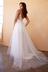 Layered Tulle A-Line Bridal Gown By Cinderella Divine -CD0195W