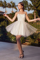 Layered Tulle A-Line Short Dress By Cinderella Divine -CD0212