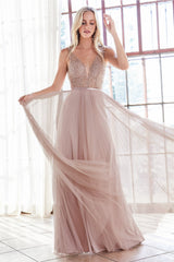 MyFashion.com - A-line pleated dress with english net overlay and beaded bodice.(CD192) - Cinderella Divine promdress eveningdress fashion partydress weddingdress 
 gown homecoming promgown weddinggown 
