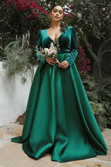 Long Sleeve Velvet And Mikado Ball Gown By Cinderella Divine -CD226