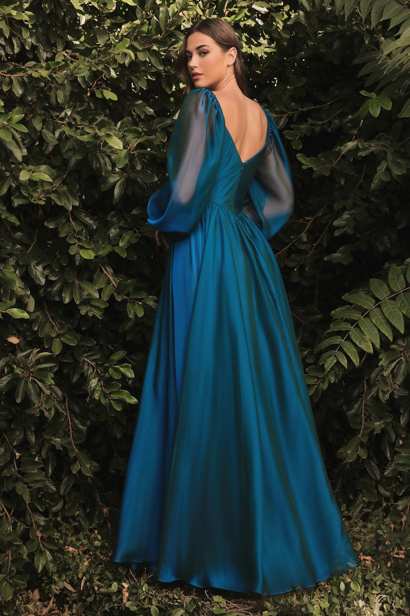 Long Sleeve Chiffon Gown By Cinderella Divine -CD243