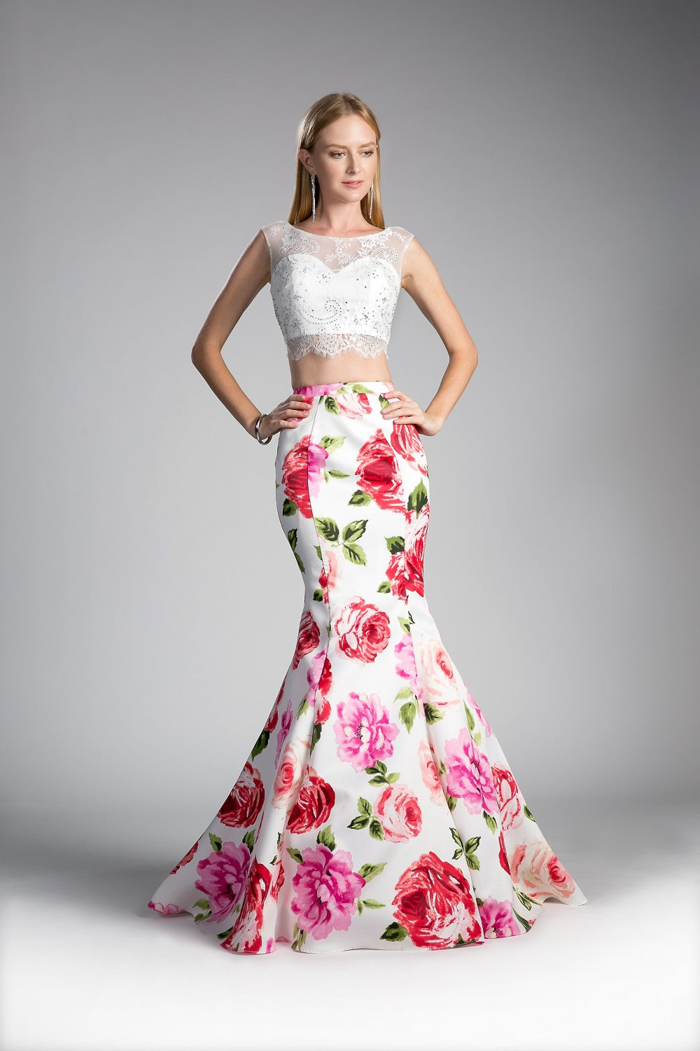 Mermaid Mikado Floral Skirt. Skirt Only, by Cinderella Divine Top Sold As TOP2-CD701L