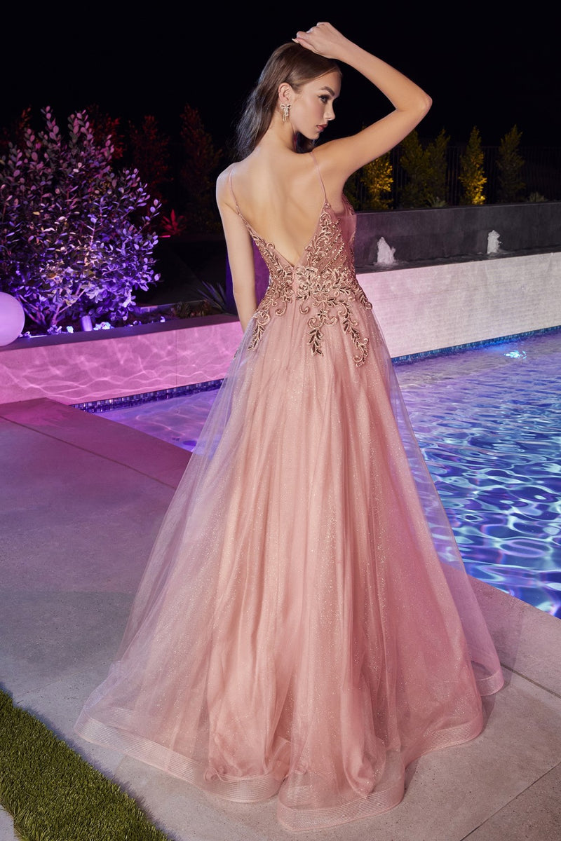 Layered Tulle A-Line Gown By Cinderella Divine -CD874