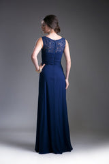Beaded Lace Chiffon Empire Waist Dress By Cinderella Divine -CD925
