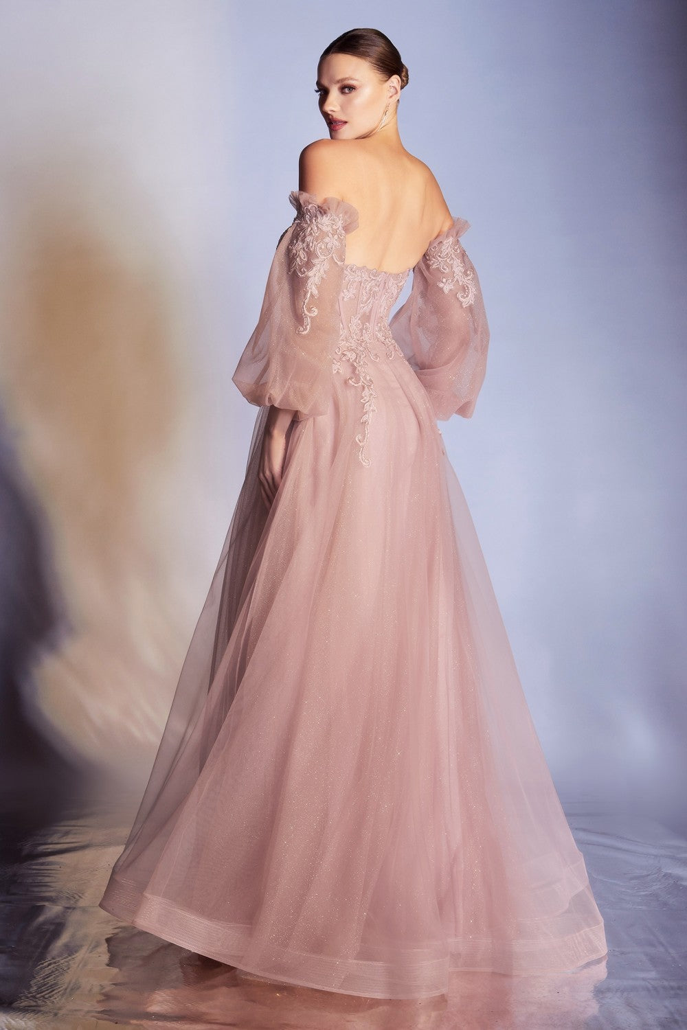 Applique Corset Gown By Cinderella Divine -CD948