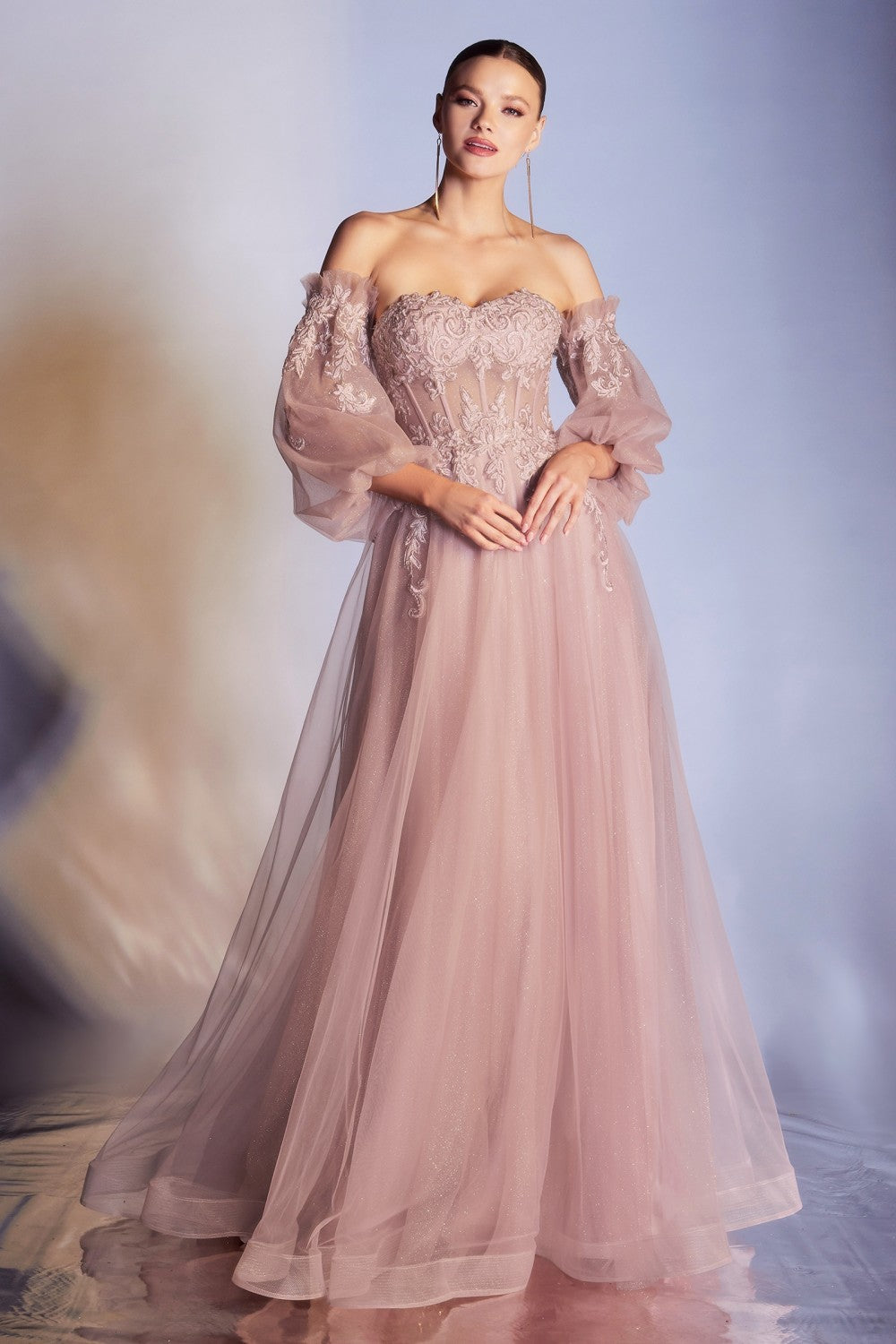 Applique Corset Gown By Cinderella Divine -CD948