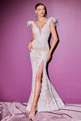 Fitted Lace Bridal Gown By Cinderella Divine -CD952