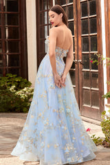 Strapless 3D Floral Corset Gown By Cinderella Divine -CD963