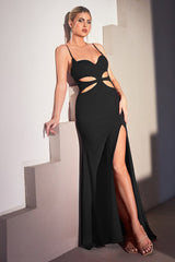 Fitted Cut Out Gown By Cinderella Divine -CH129