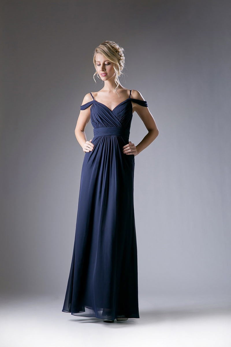 Draping Off-Shoulder Surplice Chiffon Formal Gown Cinderella Divine -CH527
