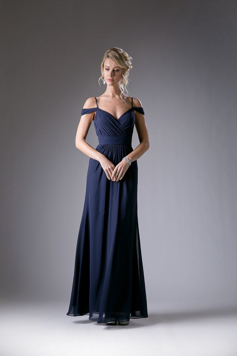 Draping Off-Shoulder Surplice Chiffon Formal Gown Cinderella Divine -CH527