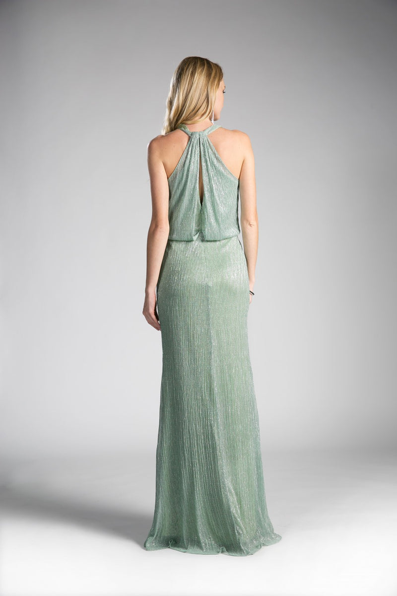 Metallic Knit Empire Waist Dress By Cinderella Divine -CH557