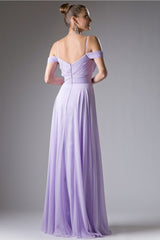 MyFashion.com - A-line chiffon gown with off the shoulder sleeve and sweetheart neckline.(CJ241) - Cinderella Divine promdress eveningdress fashion partydress weddingdress 
 gown homecoming promgown weddinggown 