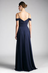 MyFashion.com - A-line chiffon gown with off the shoulder sleeve and sweetheart neckline.(CJ241) - Cinderella Divine promdress eveningdress fashion partydress weddingdress 
 gown homecoming promgown weddinggown 