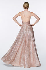 MyFashion.com - A-line fully glittered gown with sweetheart neckline and leg slit.(CJ510) - Cinderella Divine promdress eveningdress fashion partydress weddingdress 
 gown homecoming promgown weddinggown 