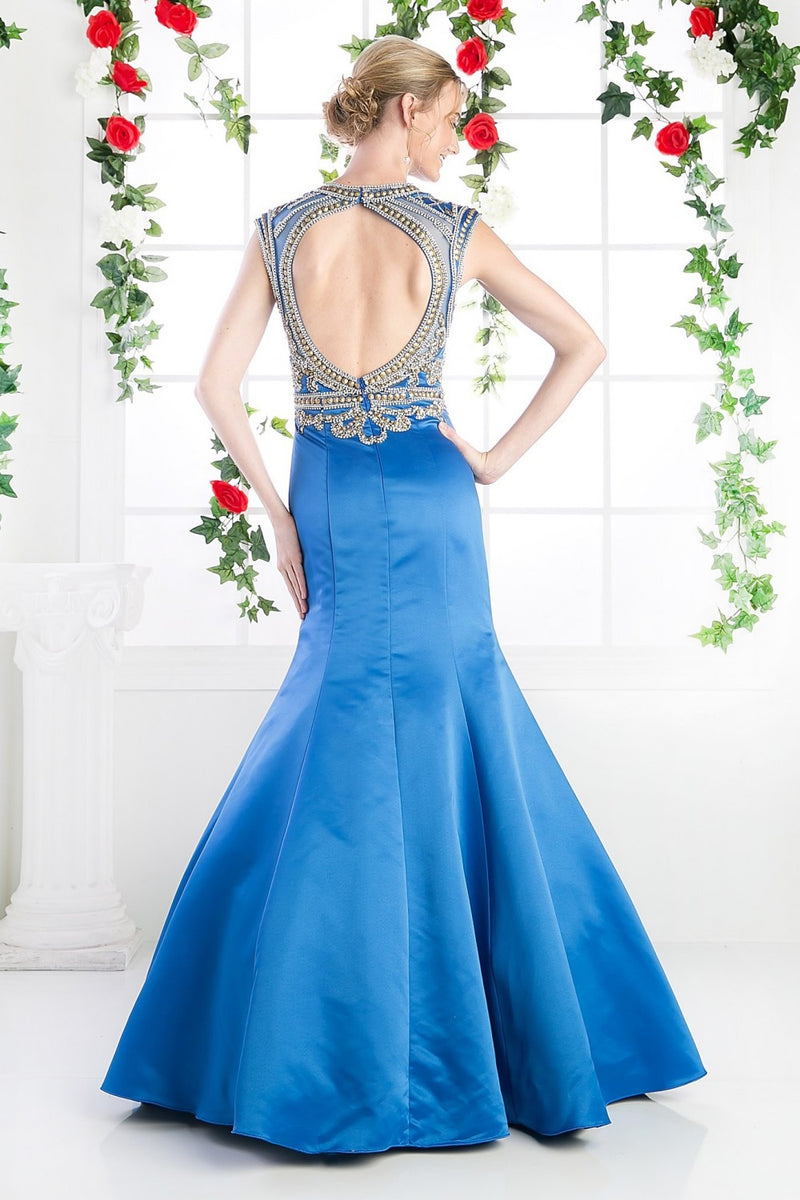 Cap Sleeve Trumpet Gown by Cinderella Divine -CK21