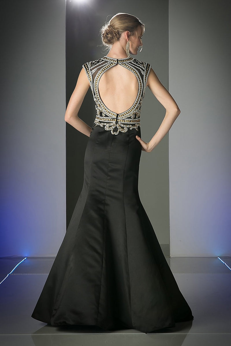 Cap Sleeve Trumpet Gown by Cinderella Divine -CK21