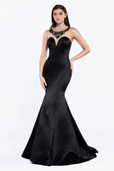Beaded Mikado Mermaid Gown by Cinderella Divine -CK62