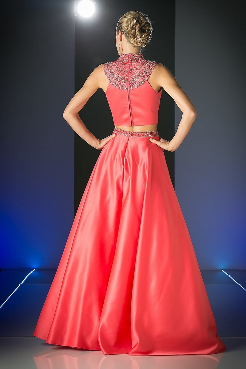 MyFashion.com - Beaded 2 Piece Satin A - Line Dress(CK67) - Cinderella Divine promdress eveningdress fashion partydress weddingdress 
 gown homecoming promgown weddinggown 