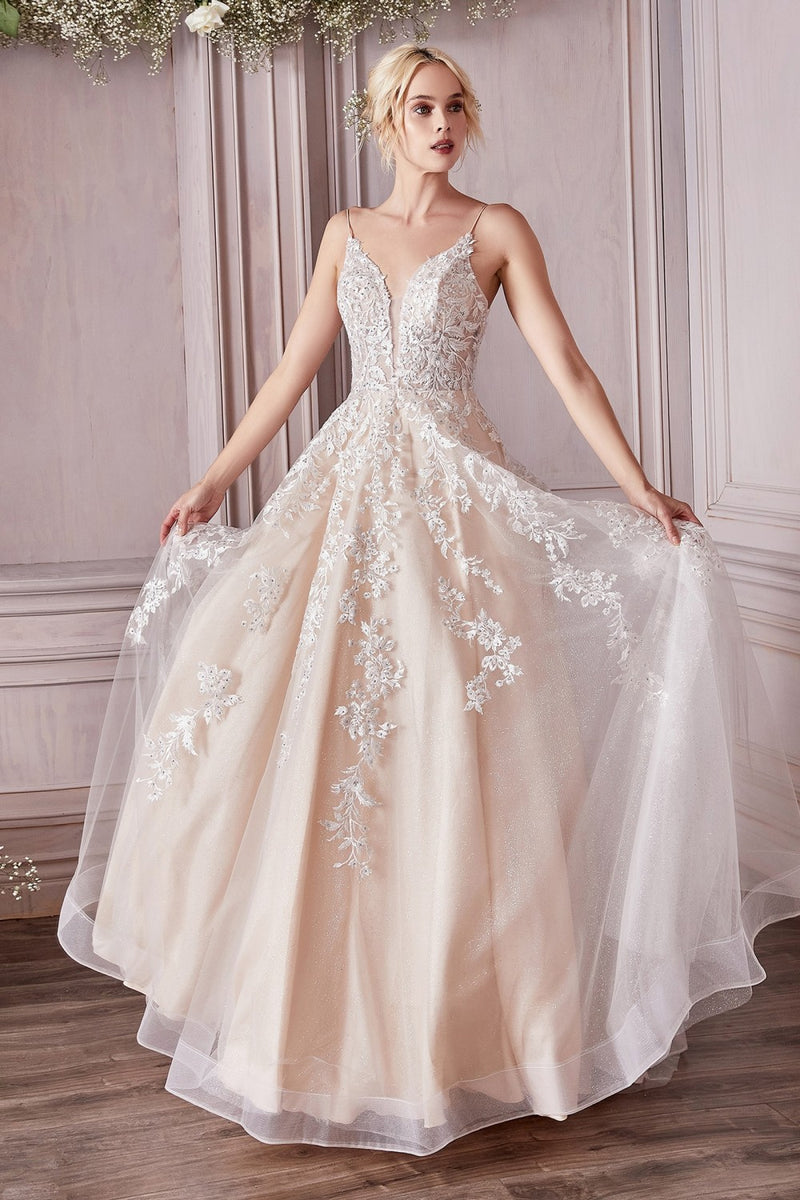 Champagne Bridal Ball Gown By Cinderella Divine -CM320