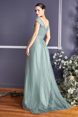 Layered Tulle A-Line Bridesmaid Dress 01 By Cinderella Divine -ET320