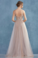 MyFashion.com - ETHEREAL FLORAL BEADED TULLE A-LINE GOWN(A1009) - Andrea&Leo promdress eveningdress fashion partydress weddingdress 
 gown homecoming promgown weddinggown 