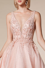 MyFashion.com - LACE AND GLITTER V-NECKLINE BALLGOWN(A0696) - Andrea&Leo promdress eveningdress fashion partydress weddingdress 
 gown homecoming promgown weddinggown 