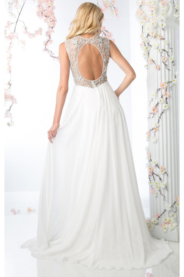 MyFashion.com - Beaded Bodice Chiffon Sheath Dress (J741) - Cinderella Divine promdress eveningdress fashion partydress weddingdress 
 gown homecoming promgown weddinggown 