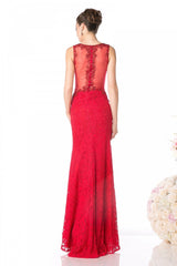 Beaded Lace Sheath Dress by Cinderella Divine -J742