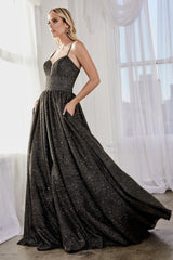 MyFashion.com - Ball gown with glitter finish and lace up corset back.(J796) - Cinderella Divine promdress eveningdress fashion partydress weddingdress 
 gown homecoming promgown weddinggown 