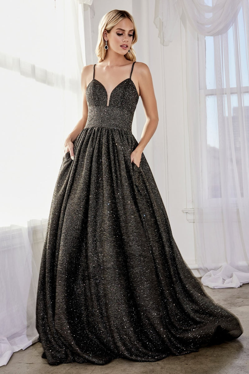 MyFashion.com - Ball gown with glitter finish and lace up corset back.(J796) - Cinderella Divine promdress eveningdress fashion partydress weddingdress 
 gown homecoming promgown weddinggown 