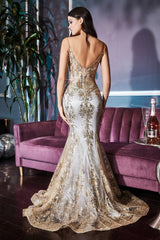 Glitter Print Mermaid Dress By Cinderella Divine -J810