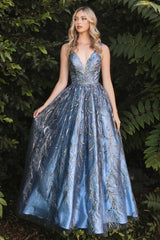 Long Glitter Print Dress By Cinderella Divine -J812