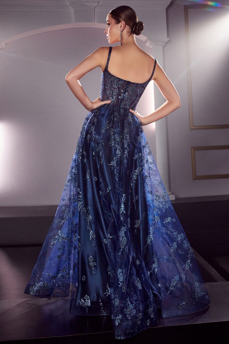 Glitter Print A-Line Gown By Cinderella Divine -J840