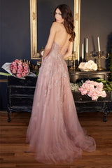 Strapless Layered Tulle Ball Gown By Cinderella Divine -J852