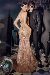 Fitted Embellished Gown By Cinderella Divine -J854