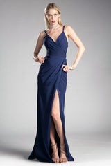 MyFashion.com - Fitted dress with gathered waist and leg slit.(KC1850) - Cinderella Divine promdress eveningdress fashion partydress weddingdress 
 gown homecoming promgown weddinggown 