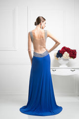 Beaded Stretch Knit Sheath Gown By Cinderella Divine -KD009