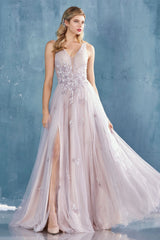 MyFashion.com - WISTERIA LACE V-NECK TULLE A-LINE(A0791) - Andrea&Leo promdress eveningdress fashion partydress weddingdress 
 gown homecoming promgown weddinggown 