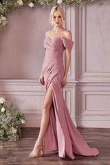 Crepe Off The Shoulder Dress By Cinderella Divine -KV1057