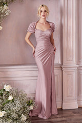 Cap Sleeve Shawl Fitted Dress By Cinderella Divine -KV1061
