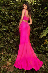 Rhinestone Stretch Satin Gown By Cinderella Divine -KV1063
