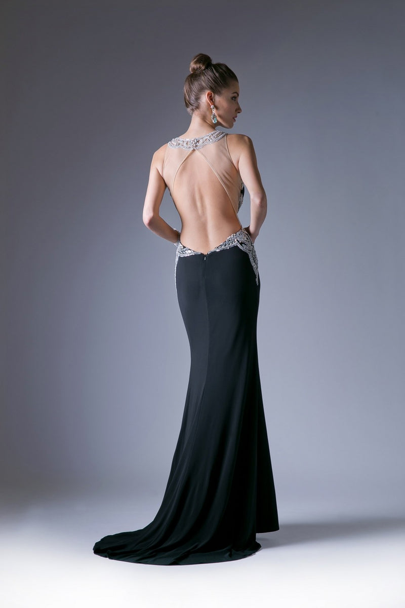 Beaded Strecth Knit Sheath Dress by Cinderella Divine -ML8