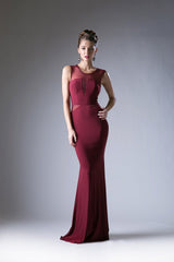 Beaded Stretch Knit Sheath Dress by Cinderella Divine -N101