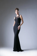 Beaded Stretch Knit Sheath Dress by Cinderella Divine -N101